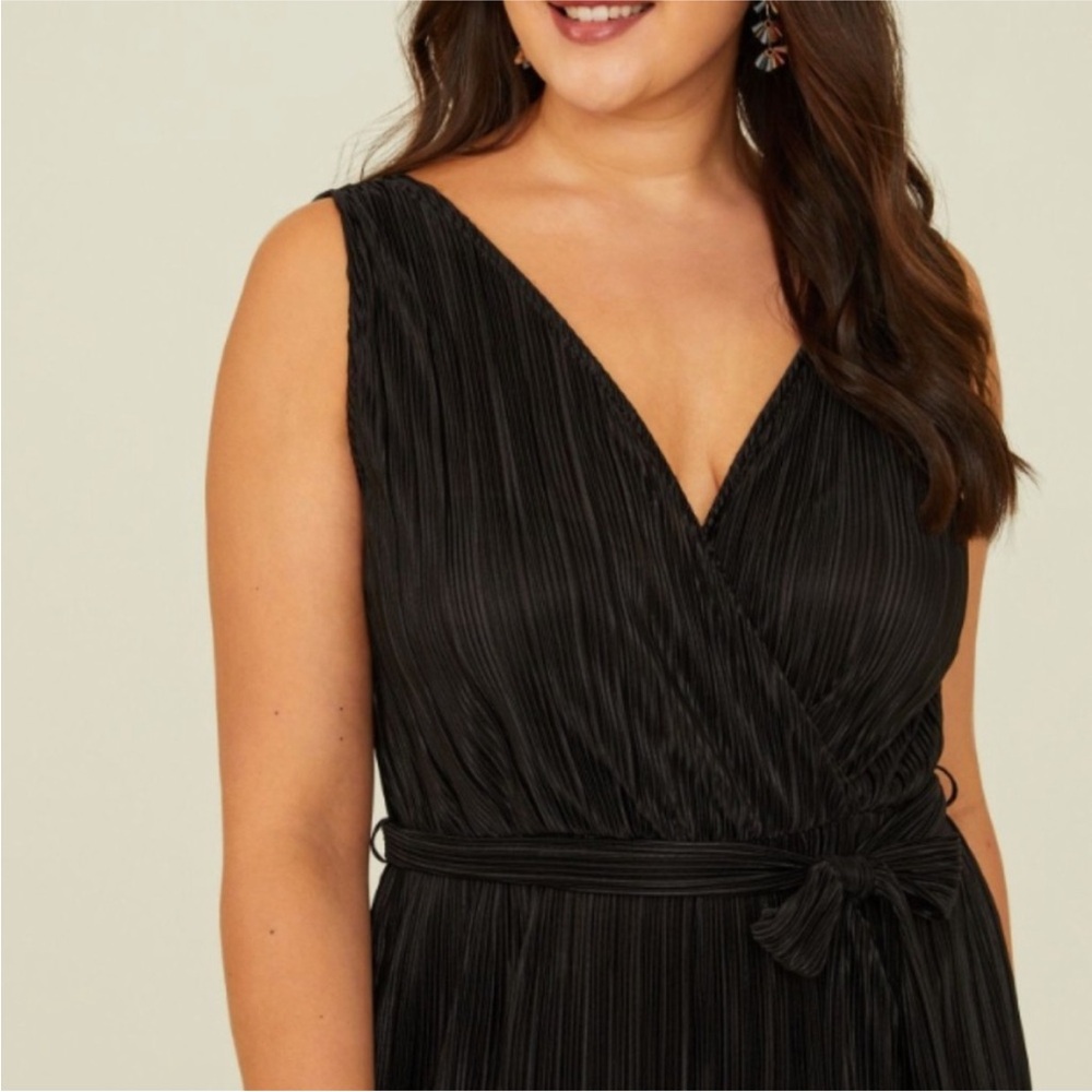 ARULA Black Pleated Jumpsuit